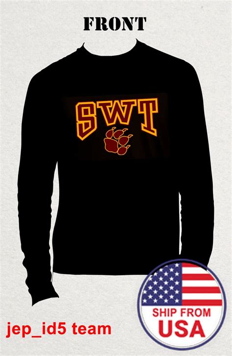 New Southwest Texas State University Swt Long Sleeve T Shirt Size S 4xl