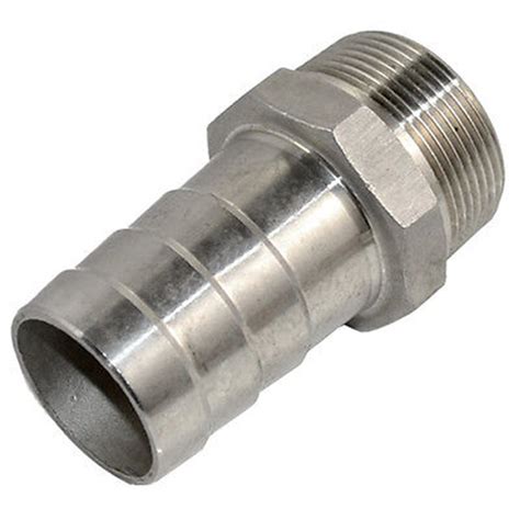 ss304 thread hose pipe fitting male x barb hose tail stainless steel connector bsp 1 1 2 x