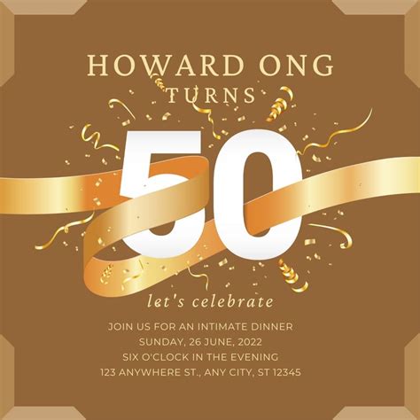 Free Custom Printable 50th Anniversary Invitation Templates Canva