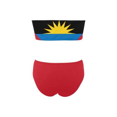 antigua and barbuda flag chest wrap bikini swimsuit caribbean kulture creations