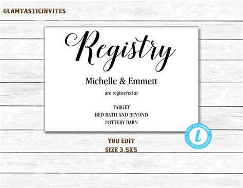 Free Printable Registry Cards Printable Templates
