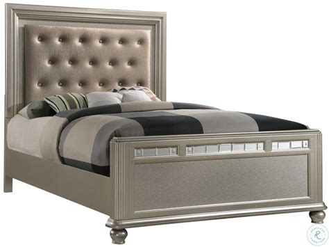 Kaleidoscope Platinum Queen Upholstered Panel Bed Homegallerystores