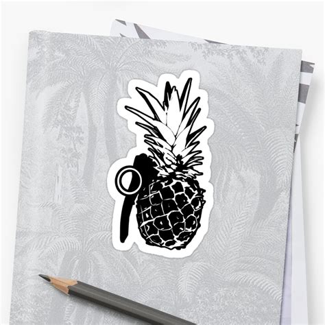 Pineapple Grenade Sticker By Cadellin Redbubble