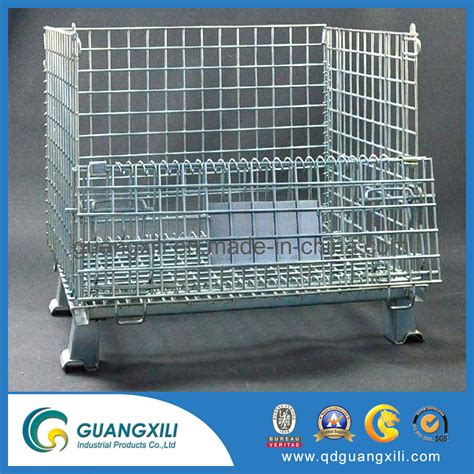 Flat Pack Foldable Steel Storage Container China Storage Cage And