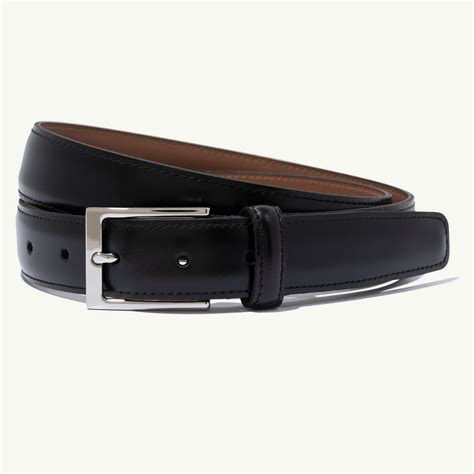 Mens Black Leather Dress Belt Made In Usa Premium Italian Leather