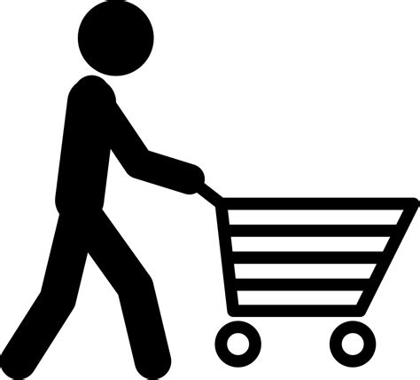 Man Pushing A Shopping Cart Svg Png Icon Free Download 62073