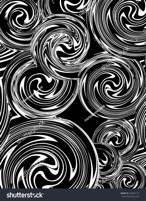 Swirling Hand Drawn Various Black White Stock Vector Royalty Free