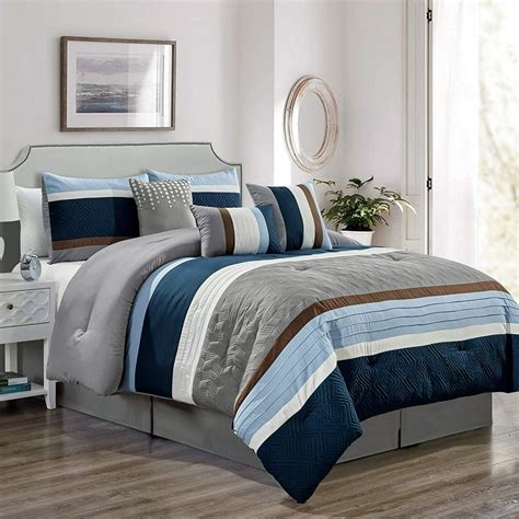 Sapphire Home Luxury 7 Piece California King Comforter Set With Shams