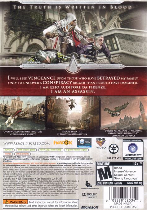 Assassin S Creed Ii Xbox Box Cover Art Mobygames
