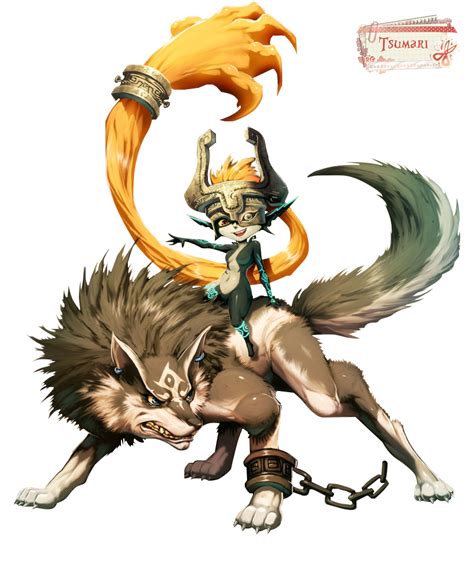 Midna And Wolf Link Render Legend Of Zelda Twilight Princess Link
