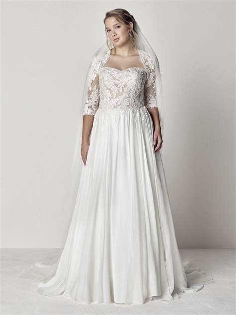Stunning A Line Plus Size Wedding Gown Modes Bridal Nz