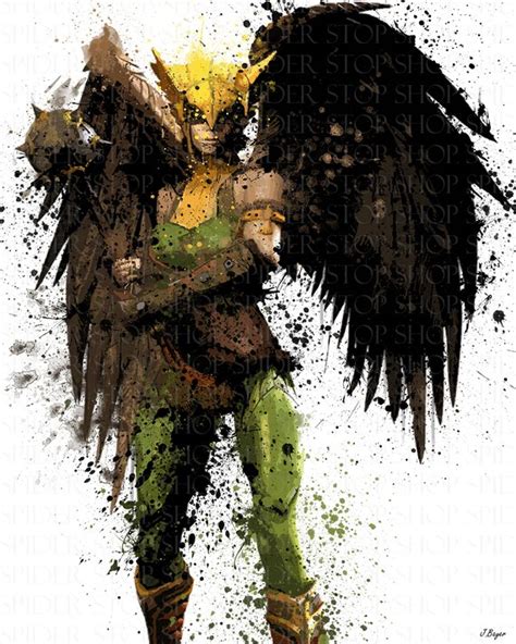 Hawkgirl Grunge 18 X 24 By Spiderstopshop On Etsy