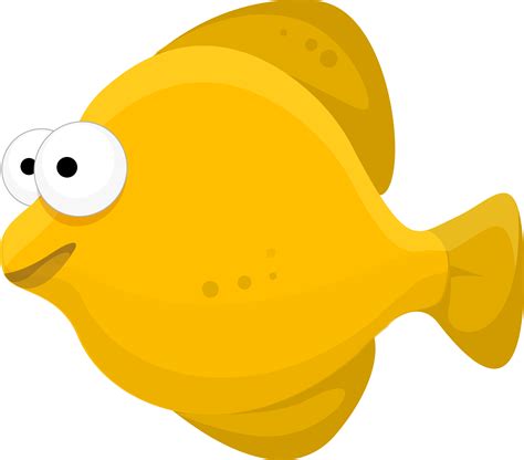 Yellow Fish Cartoon Vector Clipart Image Free Stock Photo Public