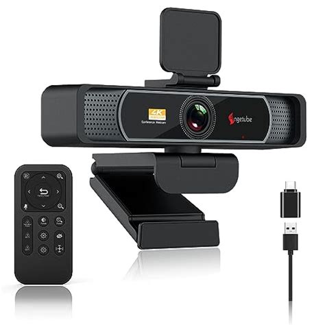 Angetube Webcam 4k 5x Zoomable Webcam With Remote And Noise Canceling
