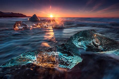 Pictures Iceland Ice Sea Nature Sunrise And Sunset Horizon