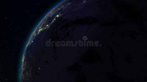 Realistic Earth Rotating In Space Loop On The Planet Earth Is Visible