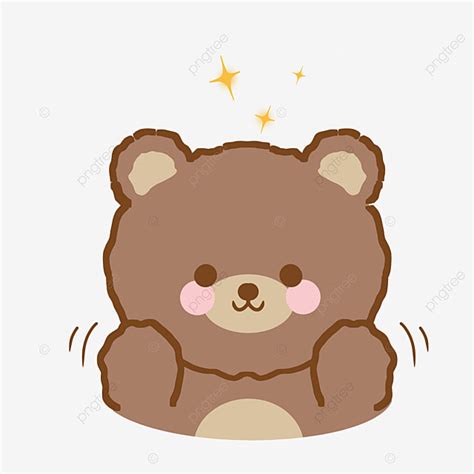 Korean Bear Stickers Png Picture Cute Happy Korean Bear Sticker