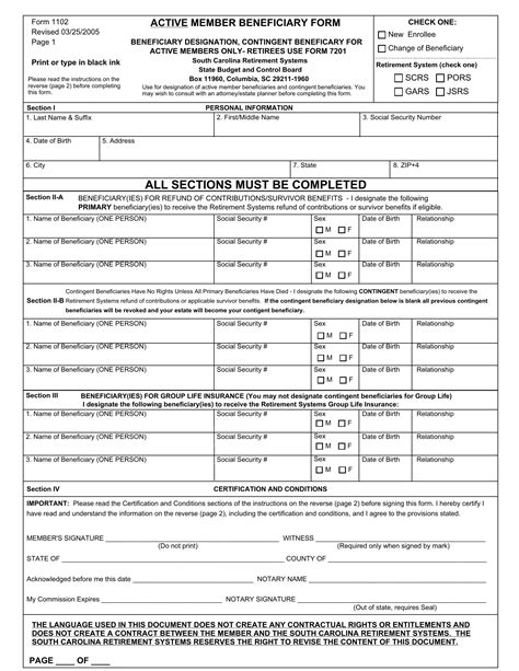 South Carolina Form 1102 ≡ Fill Out Printable Pdf Forms Online