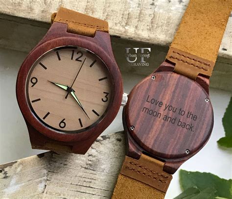 Personalized Wood Watch For Men Engraved Watch Boyfriend Gift Etsy