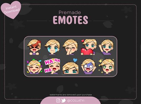 Blonde Hair Guy Emotes Pack For Twitch Youtube Streamers Or Discord Etsy