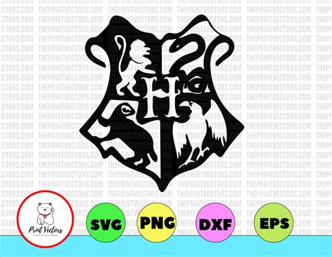 Hogwarts Crest, Harry Potter SVG, PNG,DXF,eps, cricut, silhouette, t-s