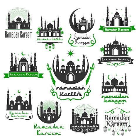 Premium Vector Ramadan Kareem Vector Greeting Icons Set