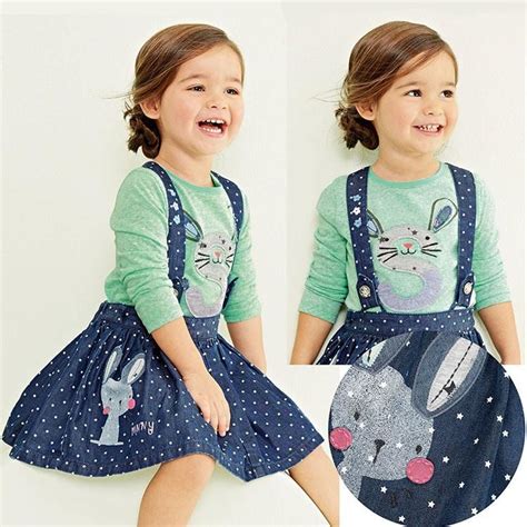 Spring Children Baby Girls Dress Clothing Sets Kids Clothes Rabbit