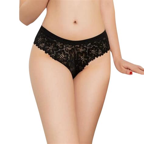Zmhegw Panties For Womens High Waisted Lace Patchwork Comt Low Waist Lace Thong Women Underwear