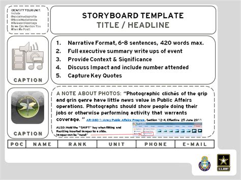Army Storyboard Template Army Military