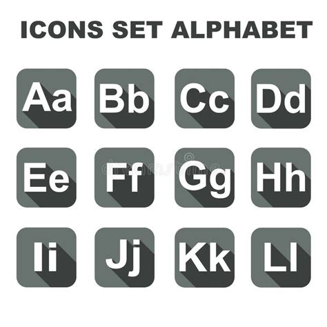 Icons Set Alphabet Stock Vector Illustration Of Typographic 75031085