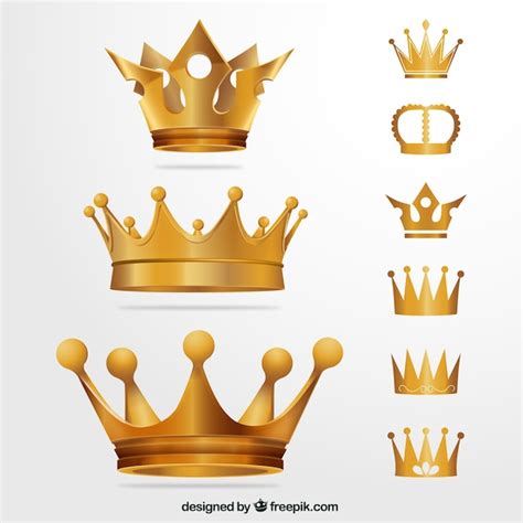 Premium Vector Golden Crowns
