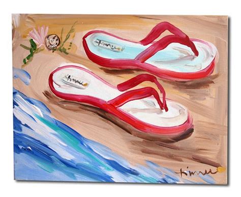 Flipflopsred Canvas Painting Projects Beach Canvas Paint And Sip