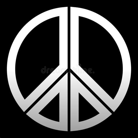 Peace Symbol Icon White Simple Gradient Segmented Outlined Shapes