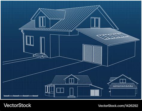 House Blueprint Royalty Free Vector Image Vectorstock