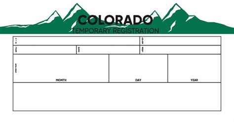 The Colorado Temporary Registration Form Is Shown In Green And White