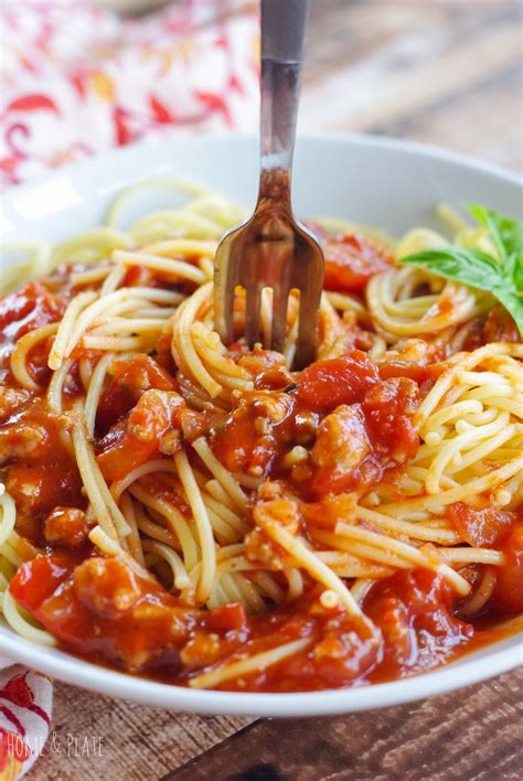 Boil at low temperature for 15 minutes. Meat Lover's Tomato Sauce — Home & Plate - Easy Seasonal ...
