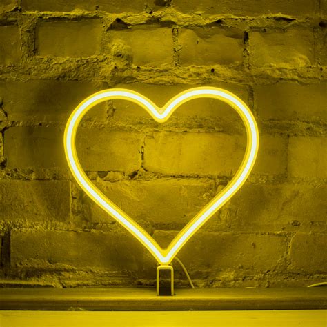 Neon Heart Yellow Ourglowinghearts