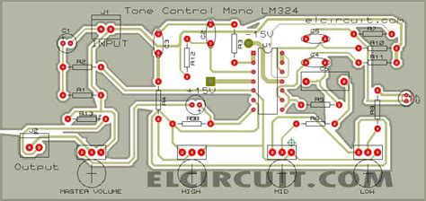 Stereo tone control circuit diagram with pcb layout. Complete Tone Control Circuit LM324 - Electronic Circuit