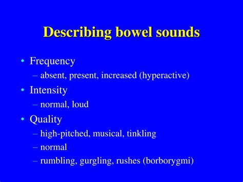 Describing Bowel Sounds