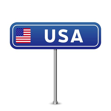 Usa Road Sign National Flag With Country Name 3261045 Vector Art At