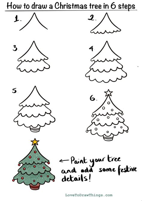 Christmastree Festiveart Stepbystep Drawingtutorial Easy Christmas