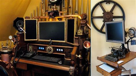 The Steampunk Workspace For Two Steampunk House Steampunk Office
