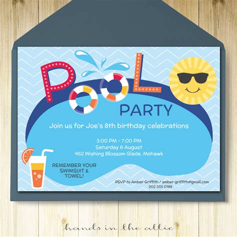 Pool Party Invitations Free Printable Printable World Holiday