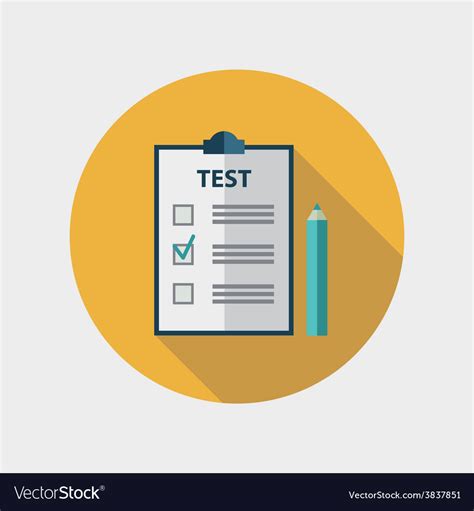 Test Flat Design Icon Isolated Education Vector Image