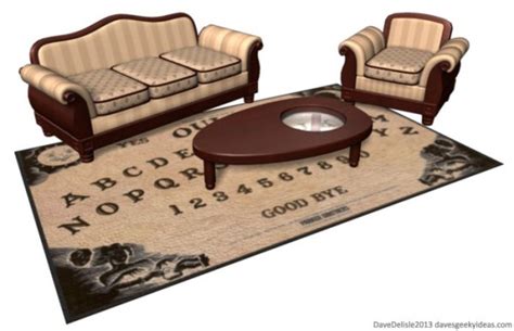 While there's no guarantee of actually speaking with the dead, if it does happen, now you have proof of the afterlife and hopefully a friendly spirit pen pal at no extra charge. Ouija Board Coffee Table And Carpet