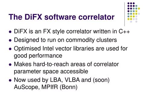 PPT The DiFX Software Correlator PowerPoint Presentation Free
