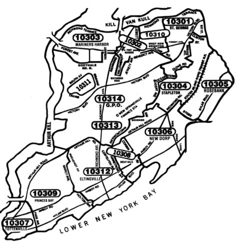 Staten Island Zip Code Map