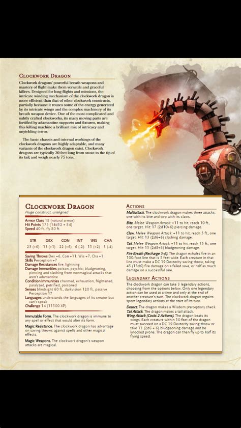 Clockwork Dragon Dnd Monsters Dnd Dragons Dungeons And Dragons Homebrew