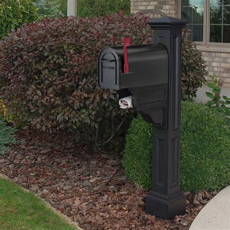 Mayne Black Polymer 4 X 4 Mount Mailbox Post In The Mailbox Posts