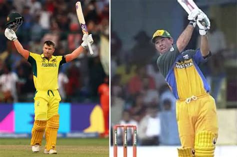 warner goes past ponting s breaks 27 year old record of most hundred in odi world cup